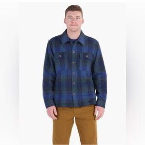 NWT Marmot Men's Incline Heavyweight Flannel Shirt/Navy Plaid Size Medium